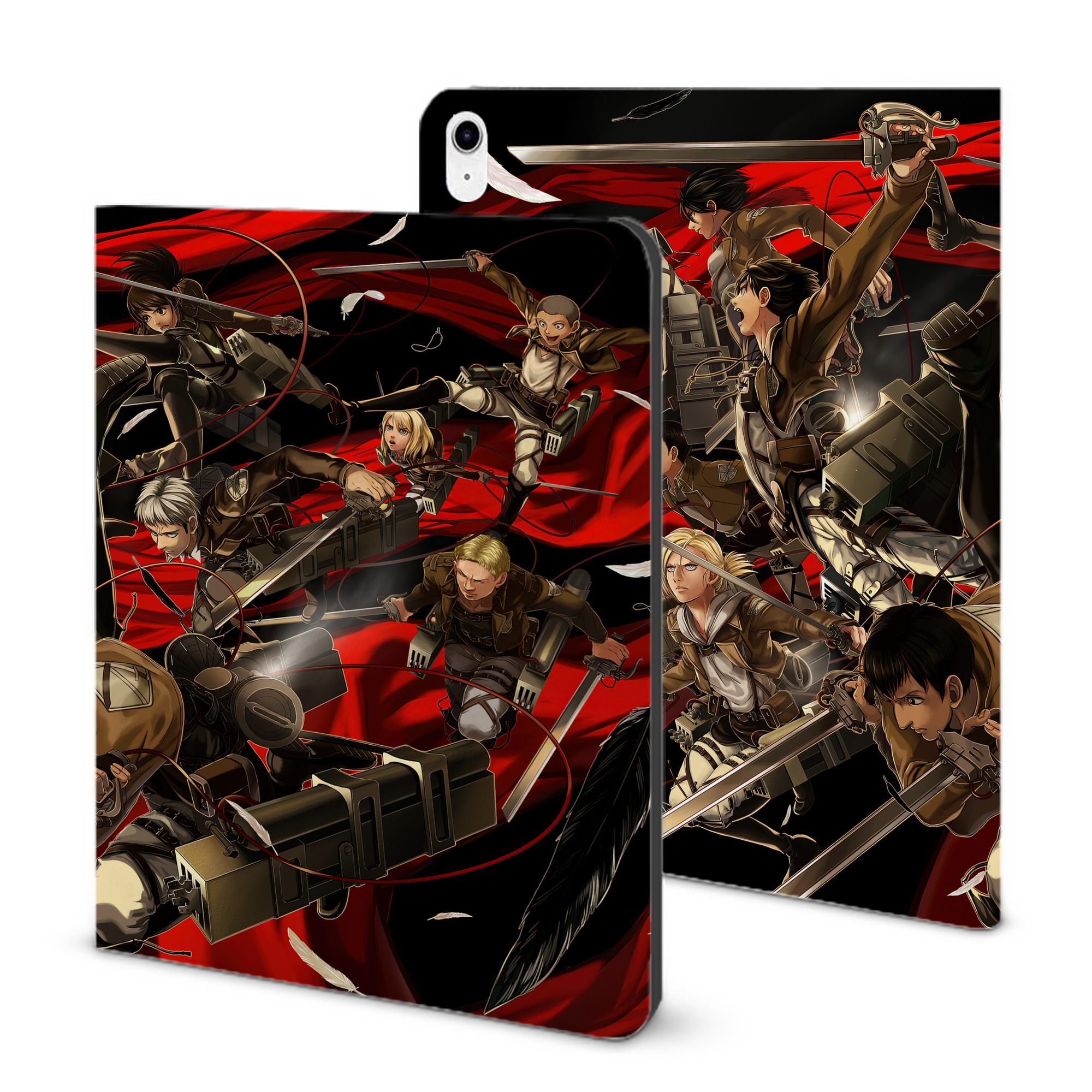 （画像用） 進撃の巨人 Attack on Titan IPad ケース ブック型 PUレザー TPU 耐衝撃 軽量 薄型 ペン収納なし 全面保護 IPad 各モデル対応